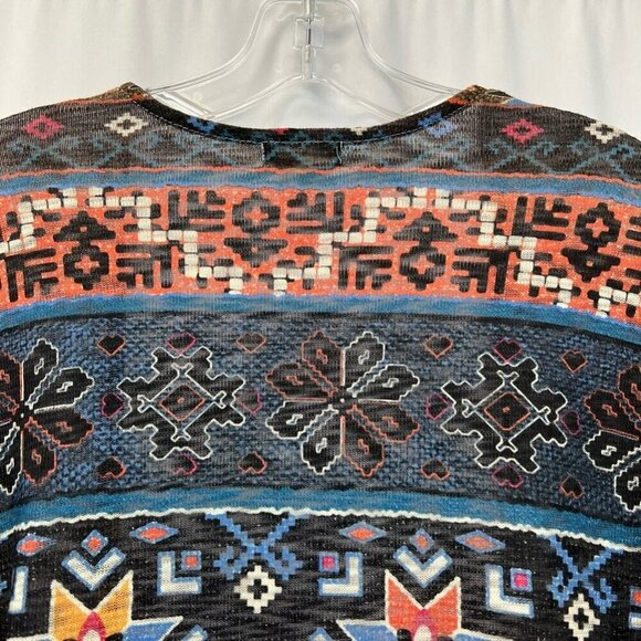 Eyeshadow Womens Cardigan Sweater Multicolor Southwestern Open Front Flyaway S - Picture 4 of 11